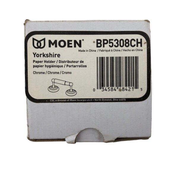 Moen BP5308CH Yorkshire Toilet Paper Holder Standard Chrome Double Post NIB - Picture 2 of 8
